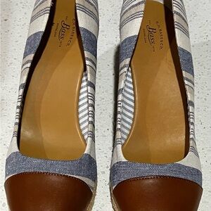 New - G.H. Bass & Co. Blue and Brown Heels with Striped Design